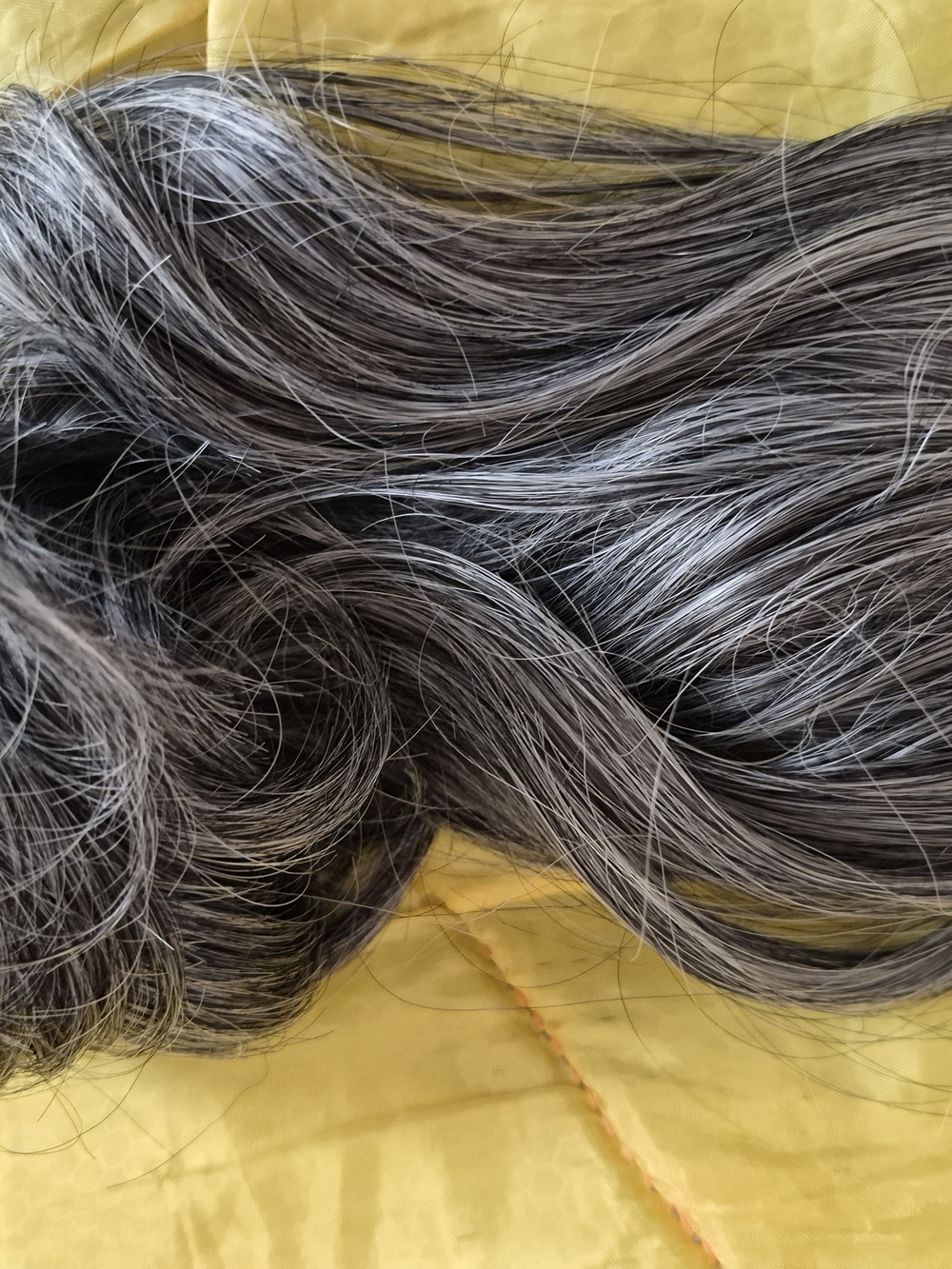 Two Gray Synthetic Hair Extension - Natural Salt & Pepper Shade